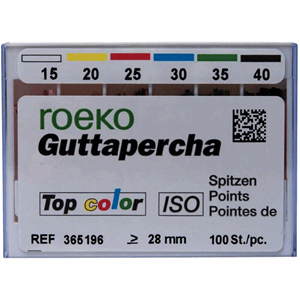 Guttapercha Top-Color Roeko 100 stk 28 mm 15-40