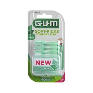 GUM Soft Picks Comfort Flex 40 stk + etui Medium Mint