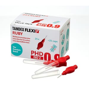 Flexi interdentalbørste 25 stk Fin Rød PHD 0,9  ISO 2