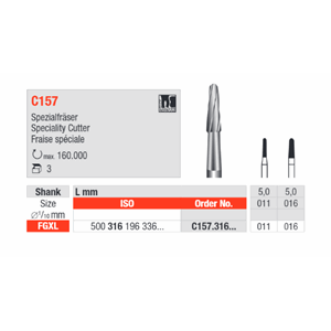 Hardmetallbor Kirurgi 157.016 FGXL 3 stk
