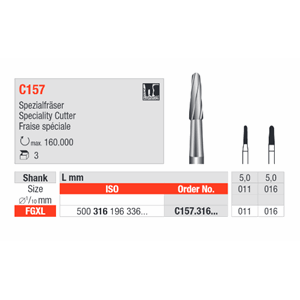 Hardmetallbor Kirurgi C157.016 FGXL 3 stk