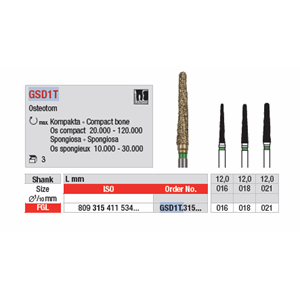 Osteotom GSD1T Grønn FGL 016 3 stk