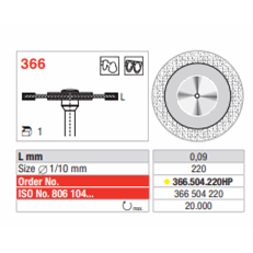 Diamantskive Hst 366.504.220 0,09 mm