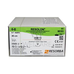 Resorba Resolon Monofil sutur blå 45 cm 6/0 DSM13 36 stk