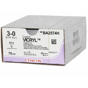 Ethicon Sutur Vicryl 3-0 70 cm ST-4 36 stk BA2574H